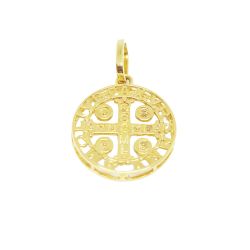 Pingente S�o Bento Vazado em Ouro 18 Kilates - 25309